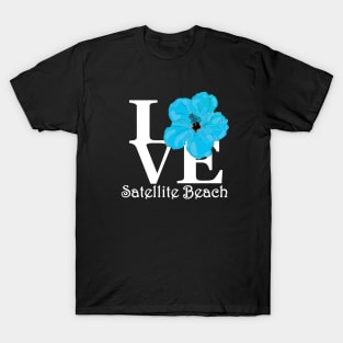 LOVE Satellite Beach Blue Hibiscus T-Shirt